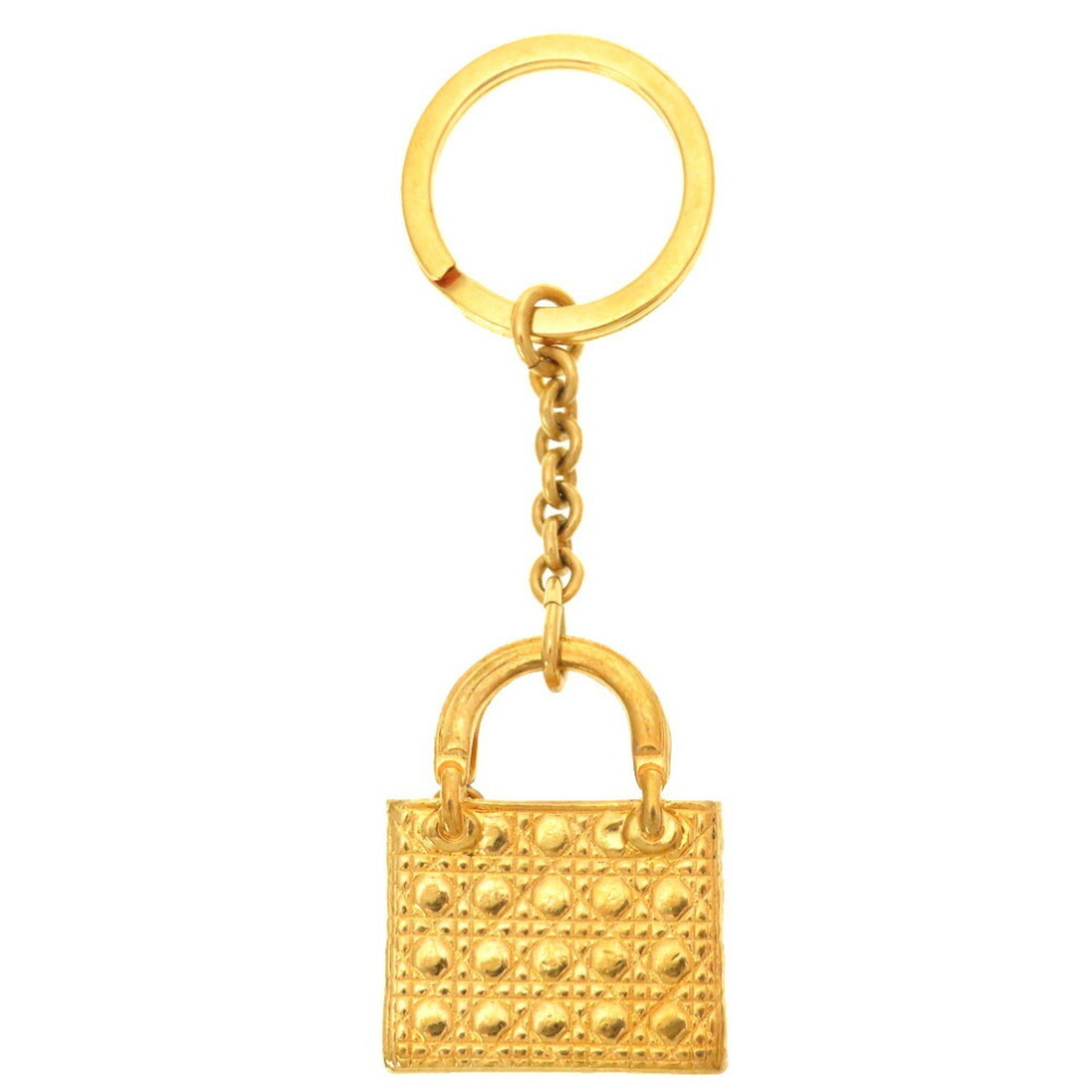 CHRISTIAN D1OR Canage Lady Gold Keychain Charm