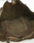 GCCI  GG Supreme 197953 Women's Leather Tote Bag Beige,Dark Brown