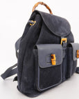 GCCI  Bamboo Rucksack 003 2058 0016 Women's Leather,Suede Backpack Navy