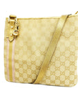 GCCI  GG Canvas Shoulder Bag 144388 Women's Leather Beige,Gold