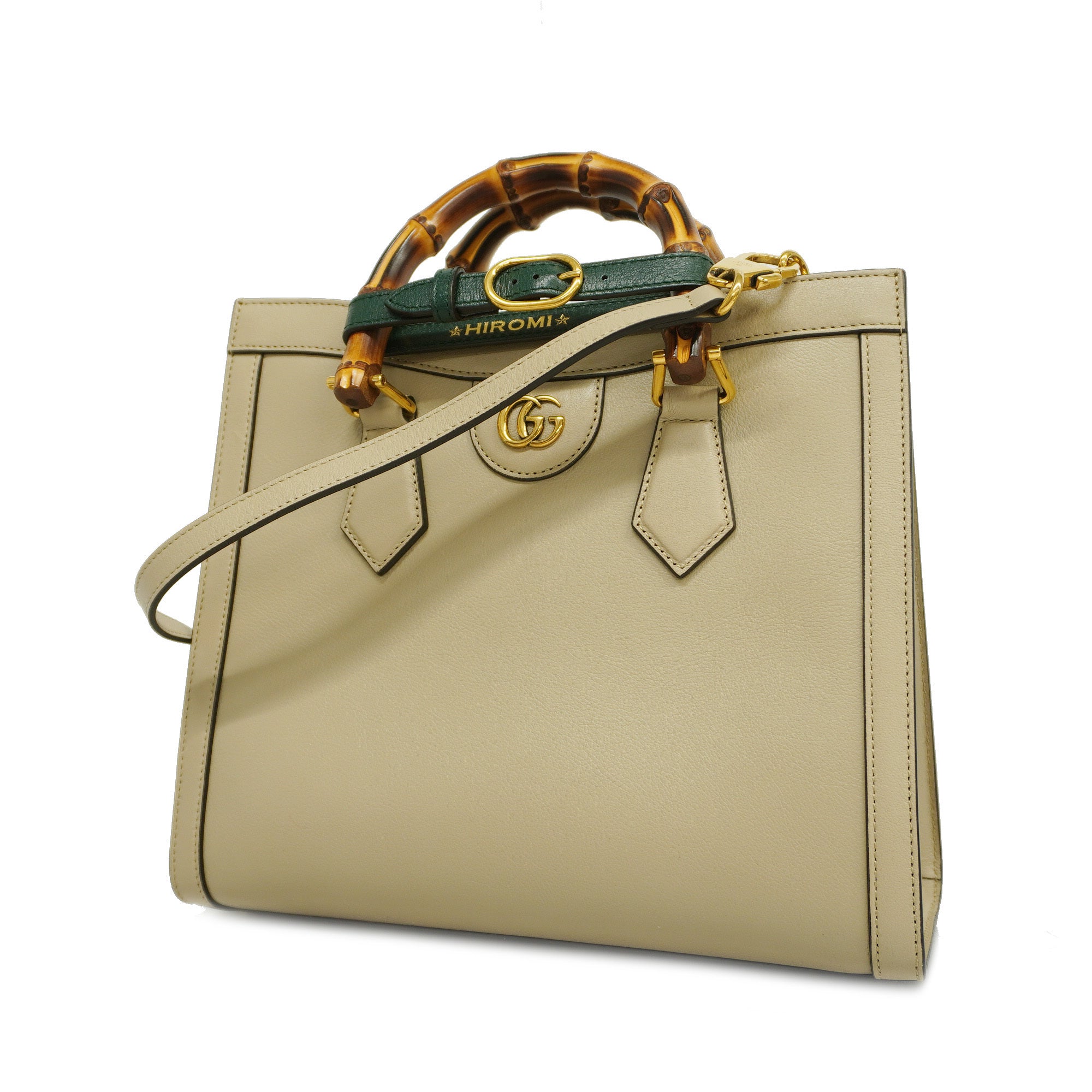 GCCI  Bamboo Diana 660195 Women's Leather Handbag,Shoulder Bag Grayish