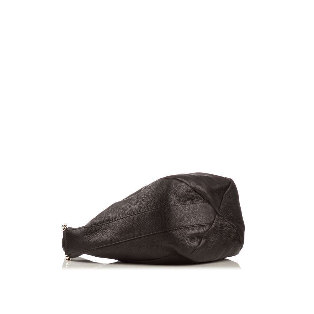 GCCI  Black Leather Hobo Bag