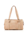 GCCI  Beige Ostrich Britt Boston Bag