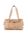 GCCI  Beige Ostrich Britt Boston Bag