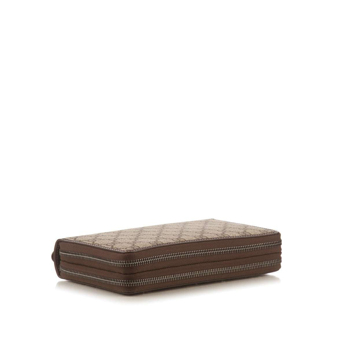 GCCI  Brown GG Supreme Canvas Travel Document Case