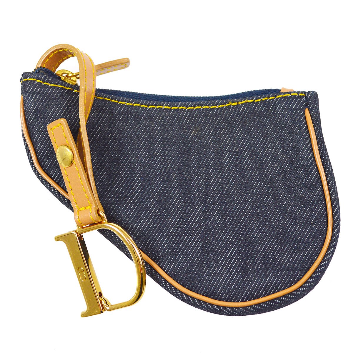 CHRISTIAN D1OR 2001 Denim Saddle Key Case 70747