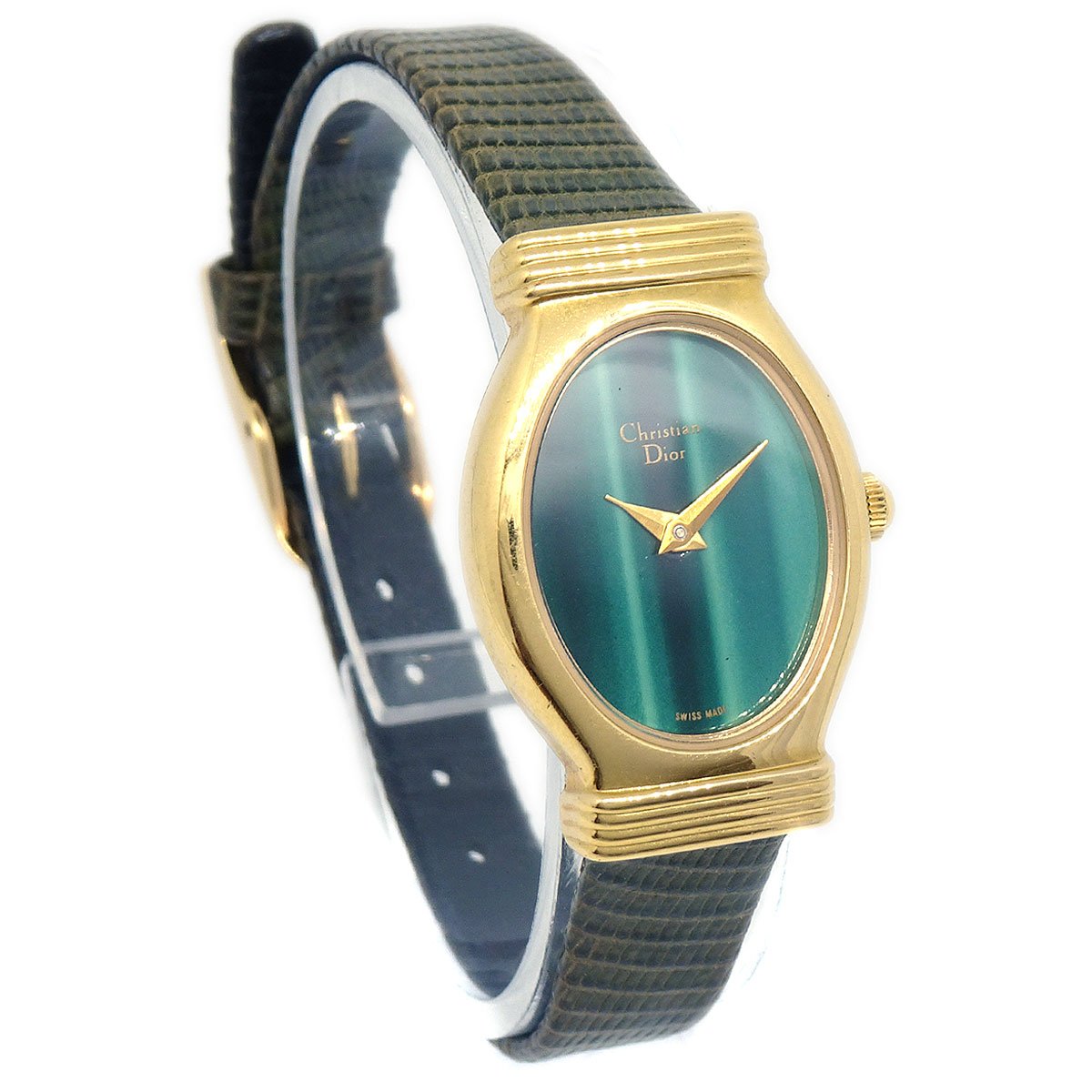 Christian D1OR 3009 Ladies Quartz Watch Gold Green 05418