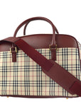 BBERRY Beige Bordeaux  Check 2way HandBag 181833