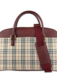 BBERRY Beige Bordeaux  Check 2way HandBag 182065