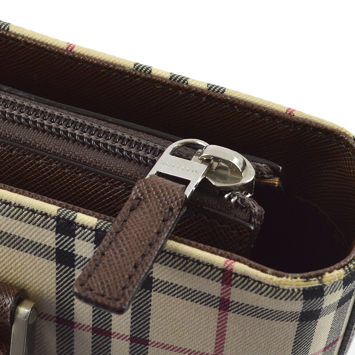 BBERRY Beige  Check Tote Shoulder Bag 182135