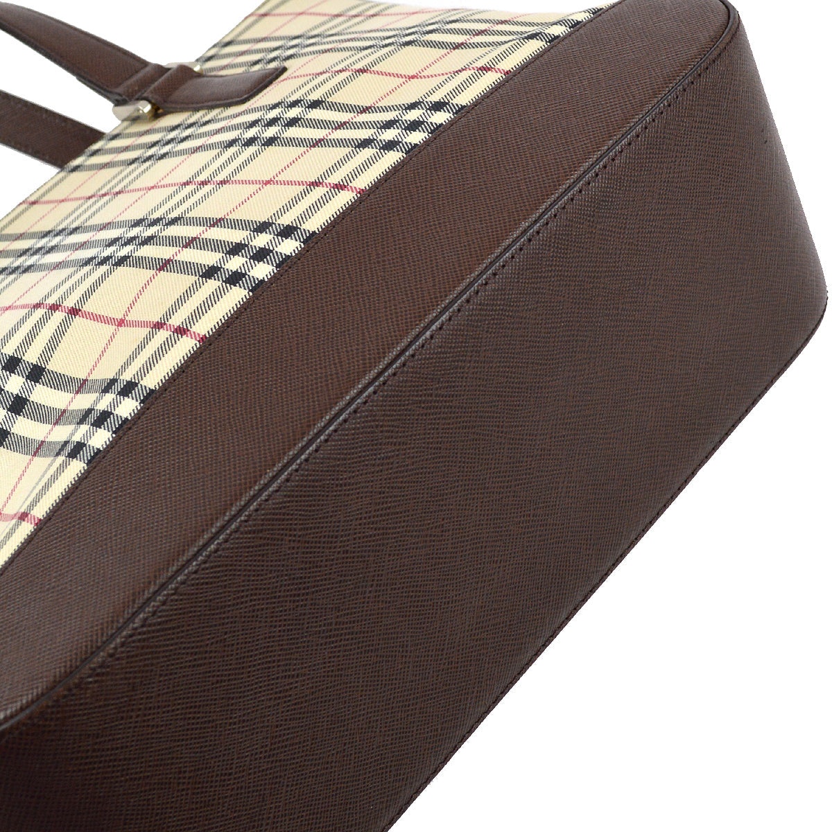 BBERRY Beige  Check Tote Shoulder Bag 182135