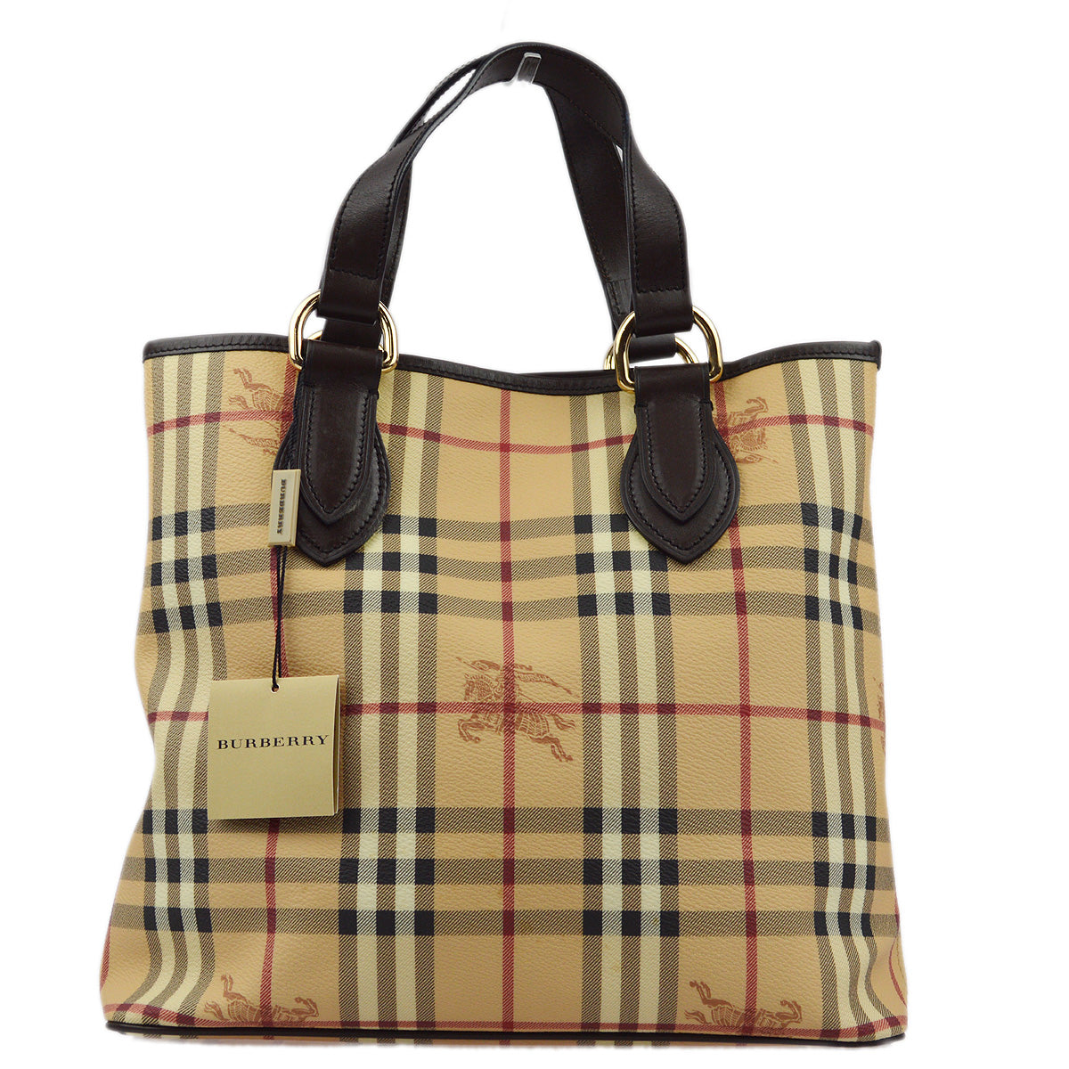 BBERRY Beige House Check Tote HandBag 172436