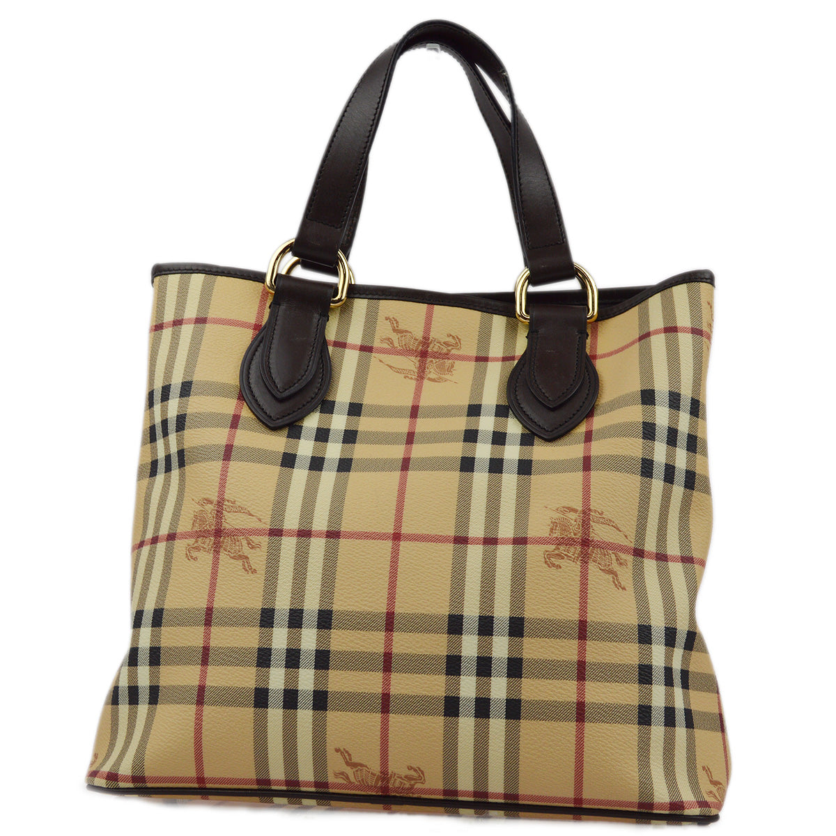 BBERRY Beige House Check Tote HandBag 172436