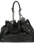 Christian D1OR Black Lambskin Bucket Handbag