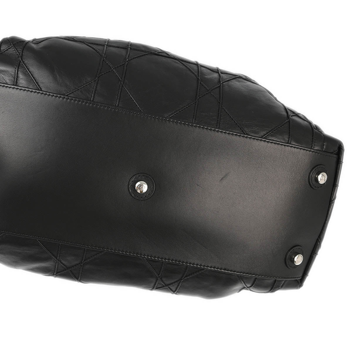 Christian D1OR Black Lambskin Bucket Handbag