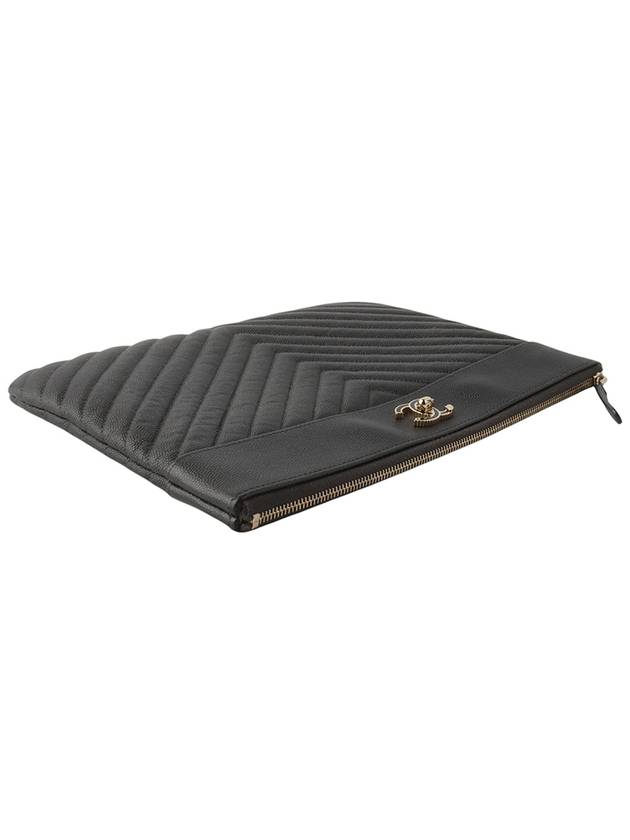 A80992 Caviar Mademoiselle Clutch New Medium Overseas Invoice 34038 1 CH