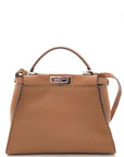 FNDI Brown Leather Medium Peak-A-Boo Handbag