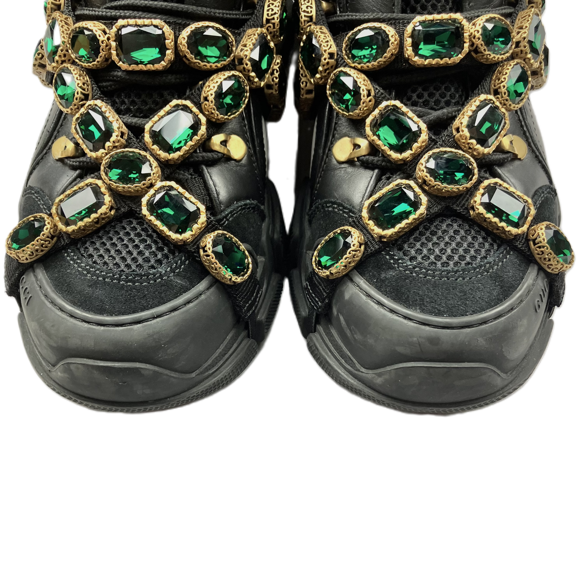 Black &amp; Green Shoes Luxury Designer By GCCI, Size: 9