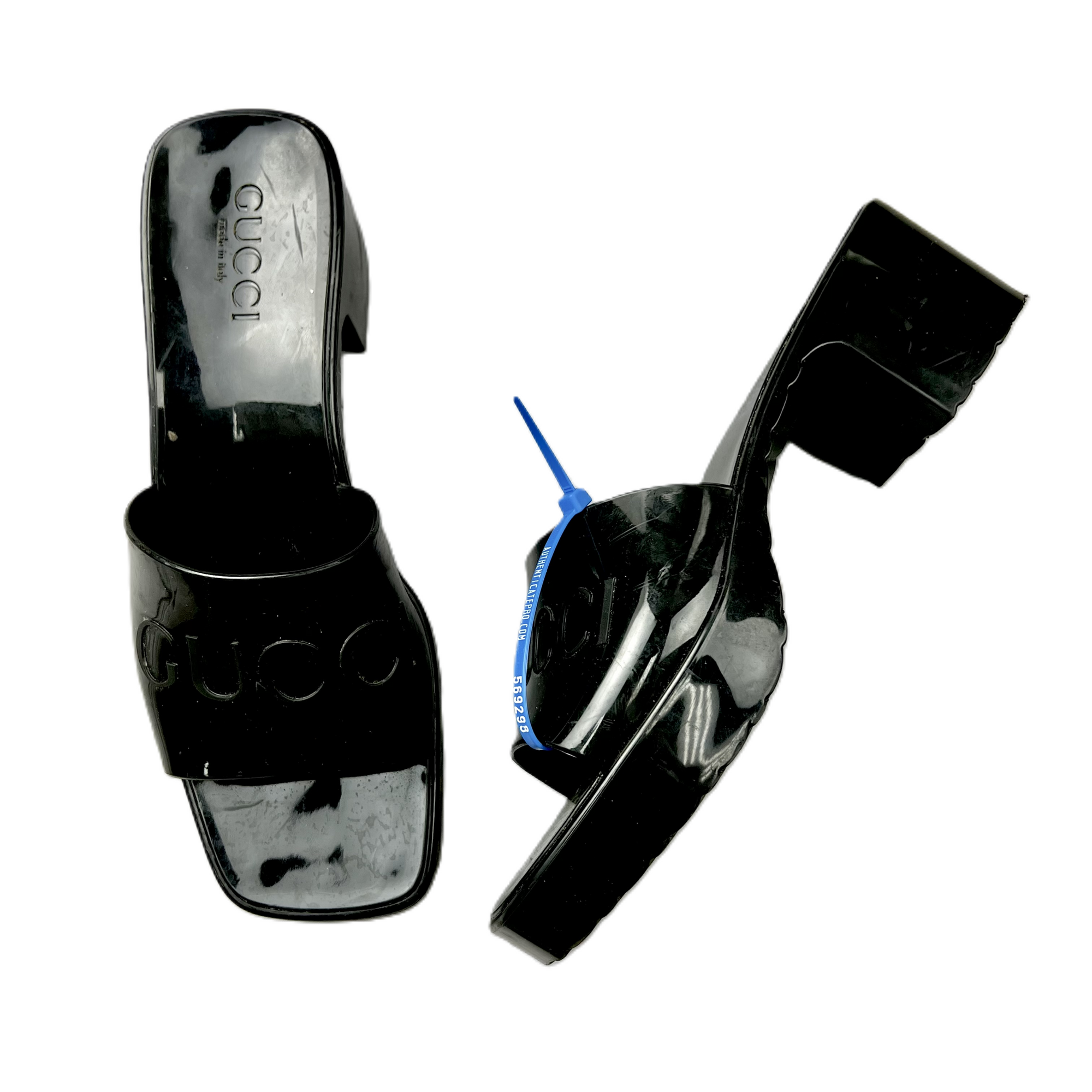 Black Sandals Luxury Designer By GCCI, Size: 7.5