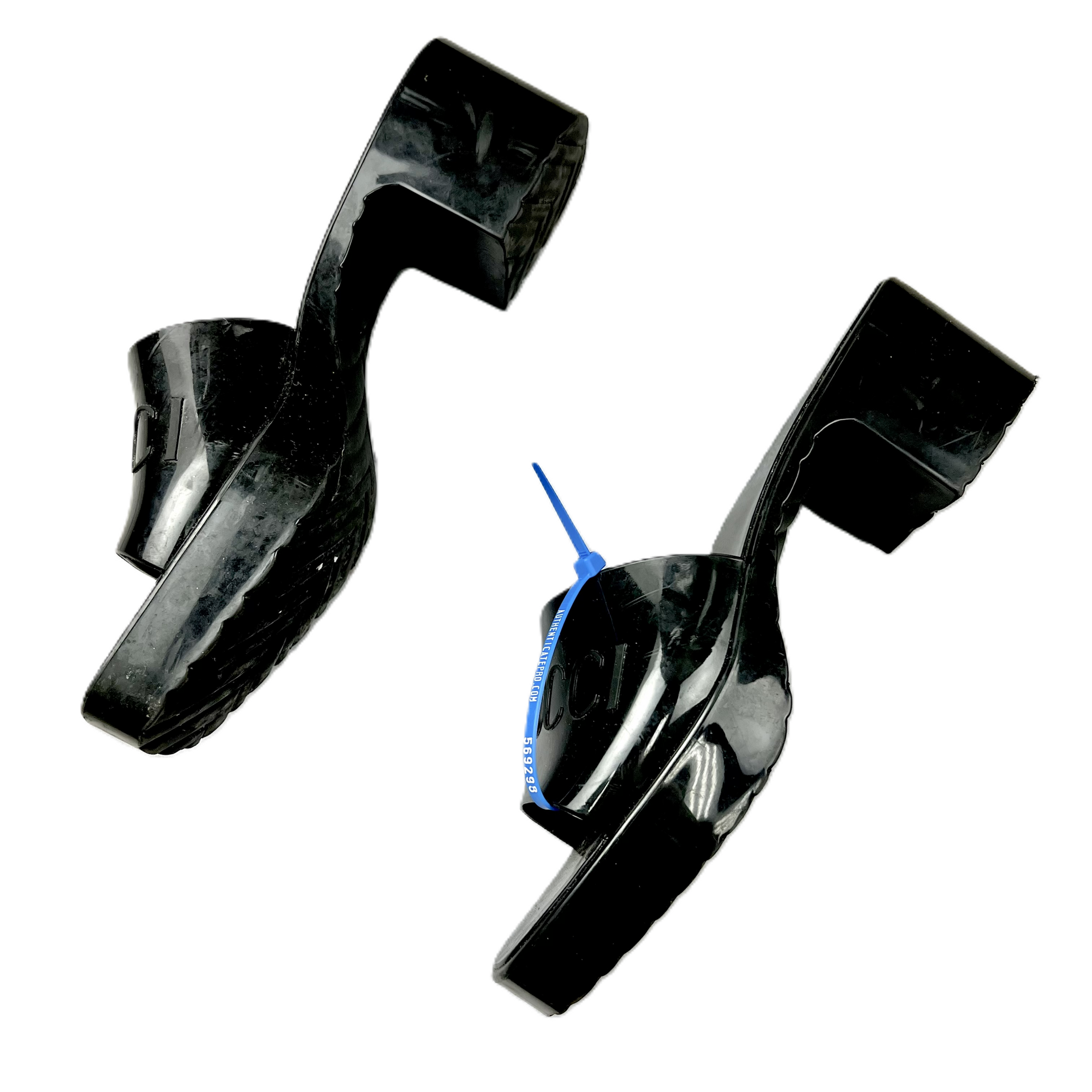 Black Sandals Luxury Designer By GCCI, Size: 7.5