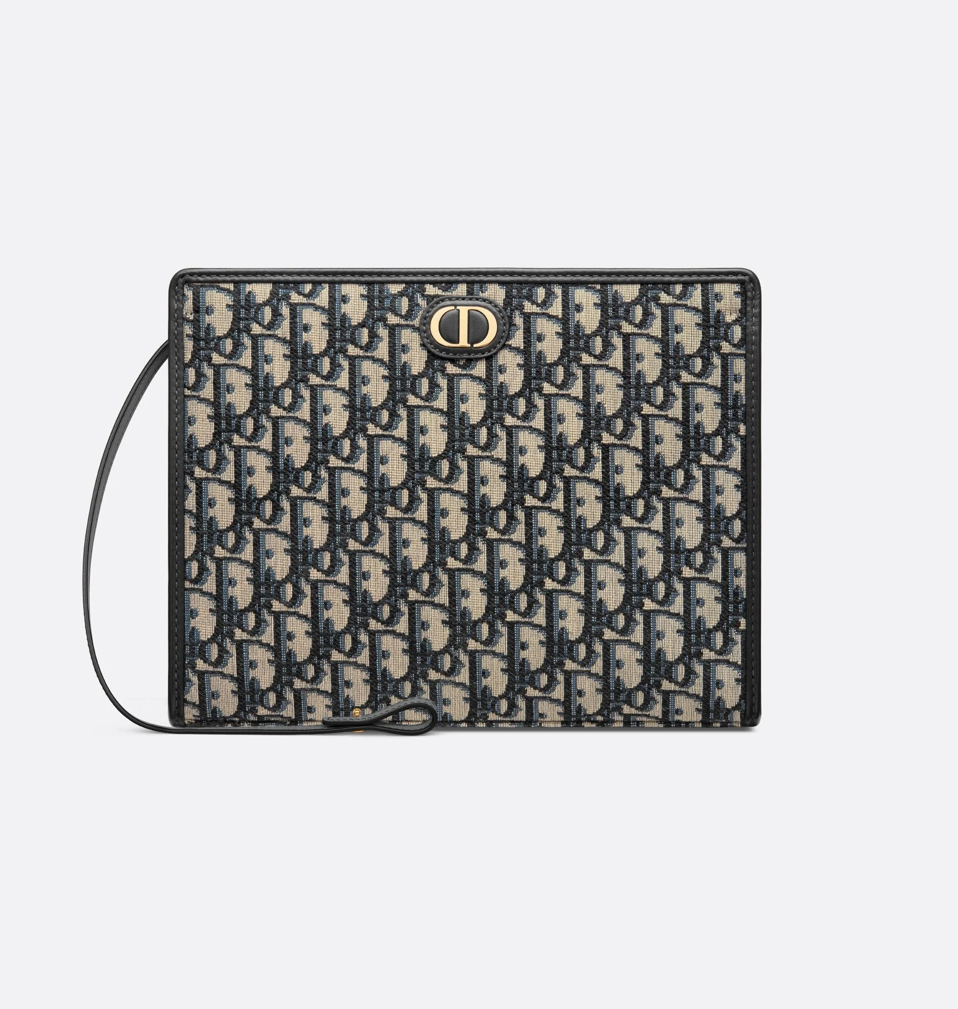 Blue D1OR Oblique Jacquard 30 Montaigne Dea Pouch