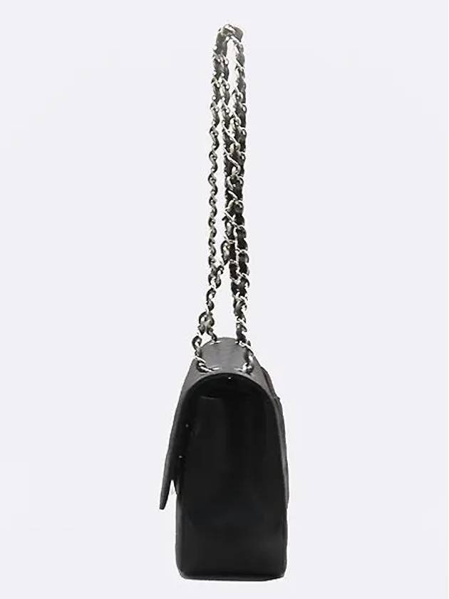 A58600 Caviar silver classic jumbo L size chain shoulder bag CH