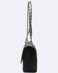 A58600 Caviar silver classic jumbo L size chain shoulder bag CH