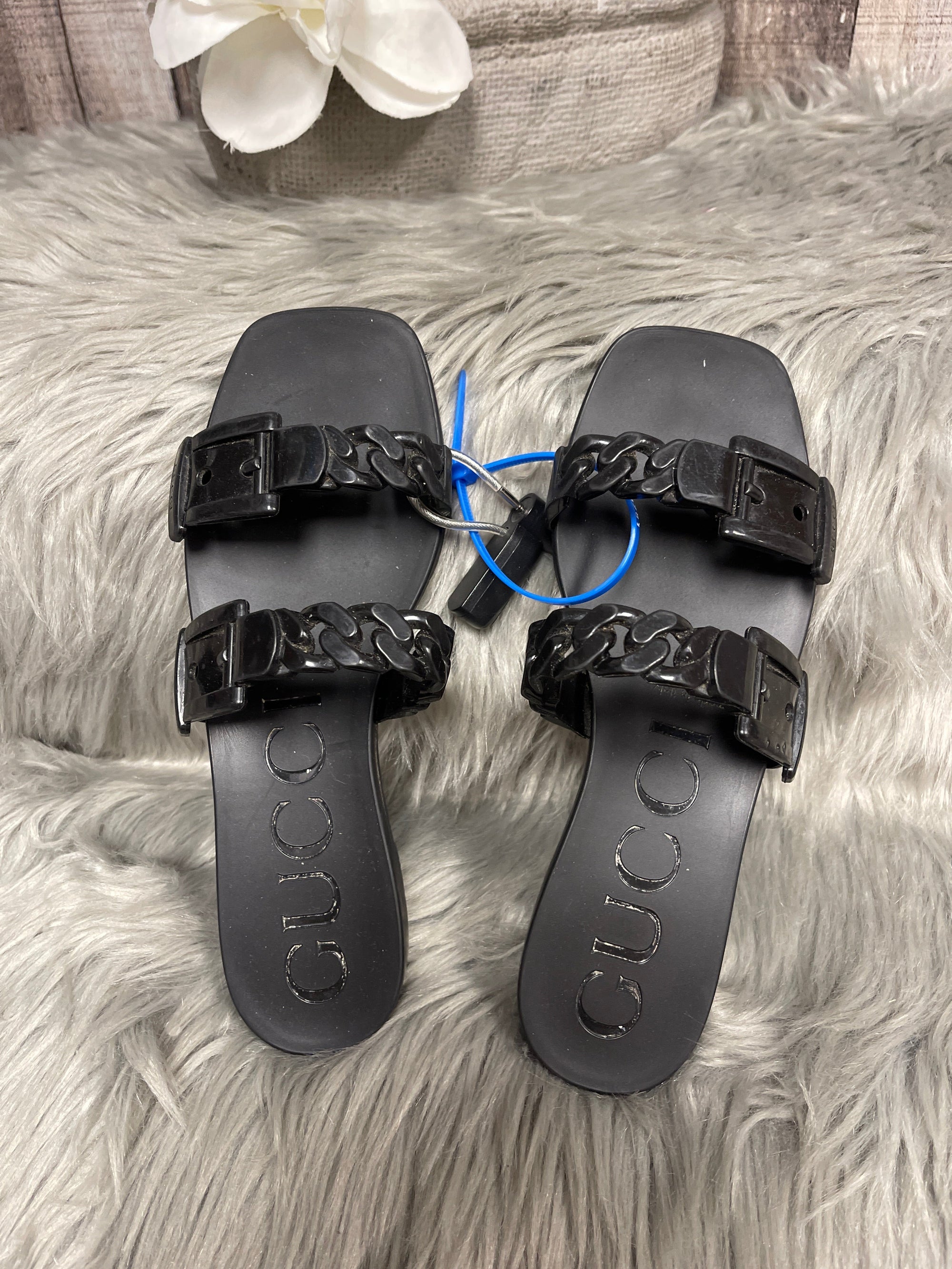 Black Sandals Luxury Designer GCCI
