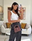 *HOT & RARE* CH Dark Pink Small Mini Kelly Shopping Bag in Denim with Brushed Gold Hardware