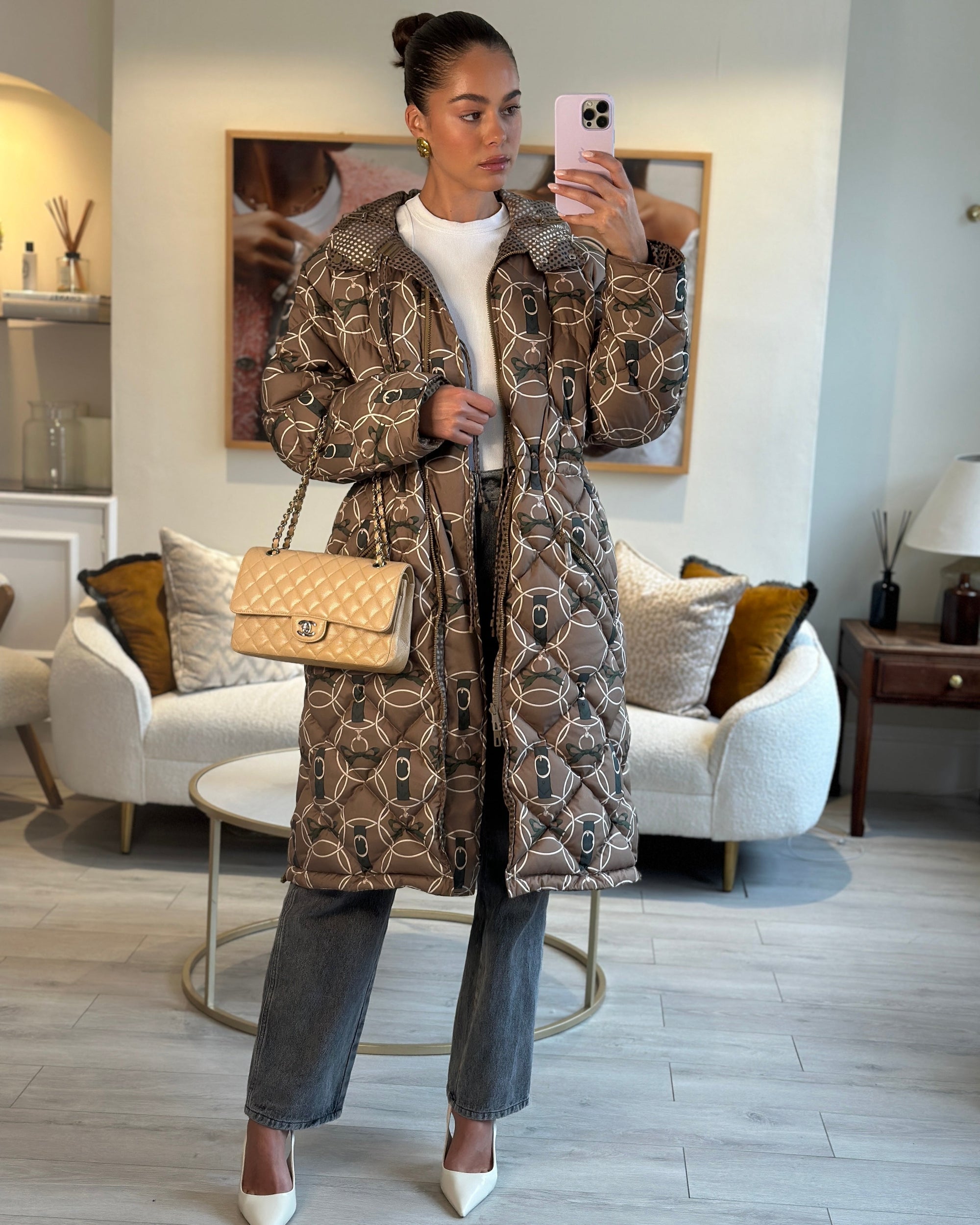 *FIRE PRICE* CH Beige Medium Classic Double Flap in Caviar Leather with Silver Hardware