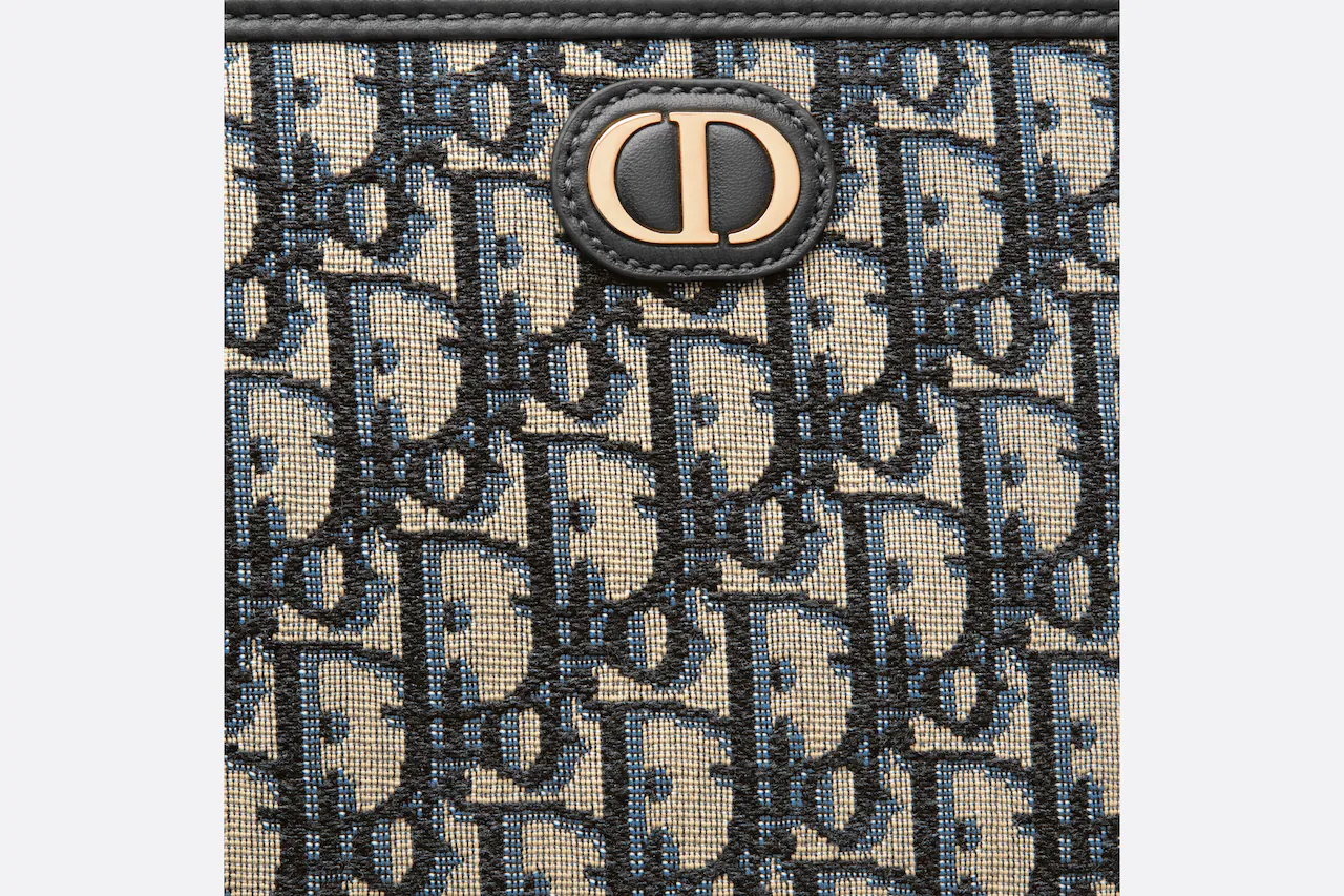 Blue D1OR Oblique Jacquard 30 Montaigne Dea Pouch