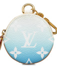 Blue LV Monogram Giant By The Pool Multi Pochette Lanyard Key Holder Coin Pouch