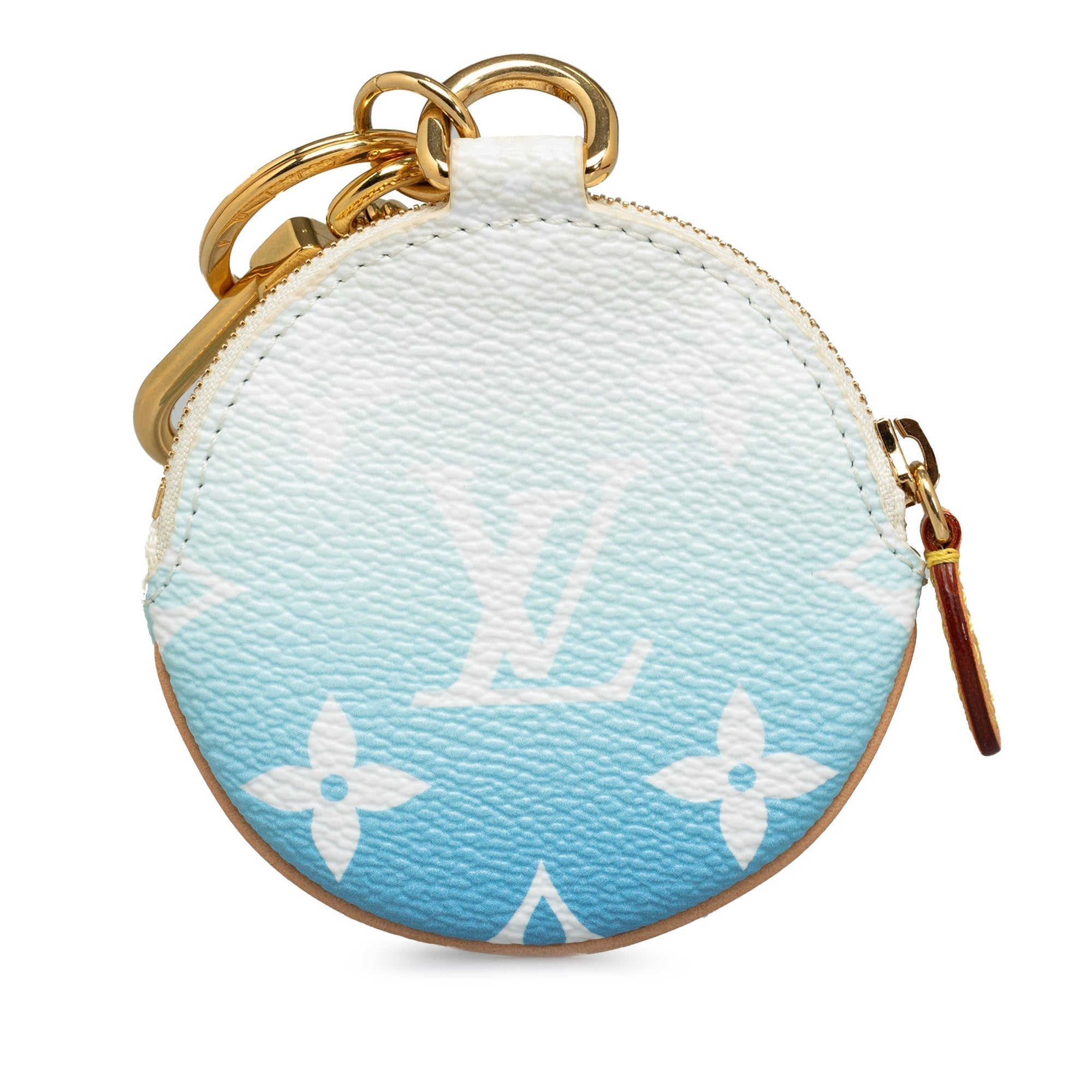 Blue LV Monogram Giant By The Pool Multi Pochette Lanyard Key Holder Coin Pouch