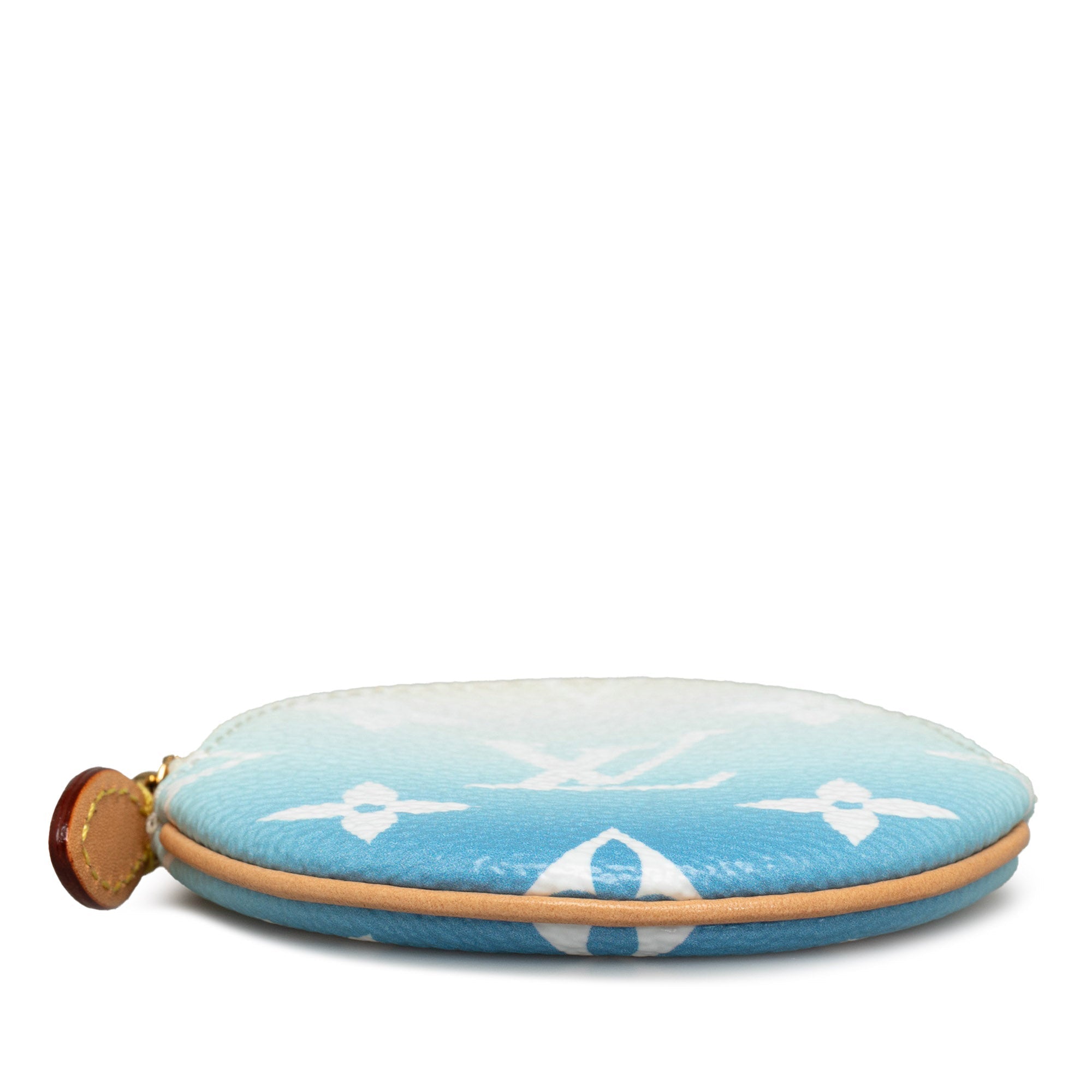Blue LV Monogram Giant By The Pool Multi Pochette Lanyard Key Holder Coin Pouch