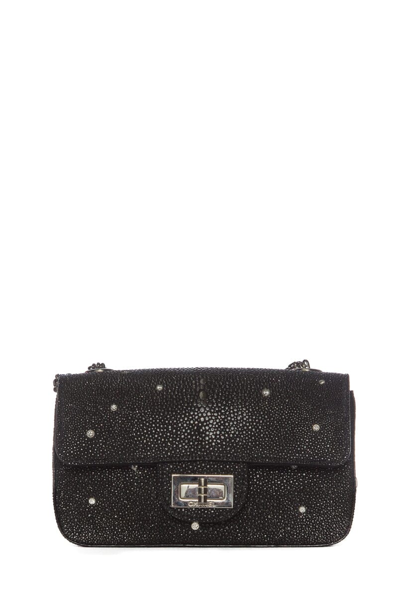2012 Black Rare CH Stingray Strass Galuchat Reissue Bag