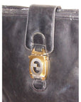 1950s GCCI Vintage Bluish Black Leather Jackie Hobo Bag