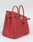 HMS Birkin 35CM Togo Leather Handbags 6099 red silver