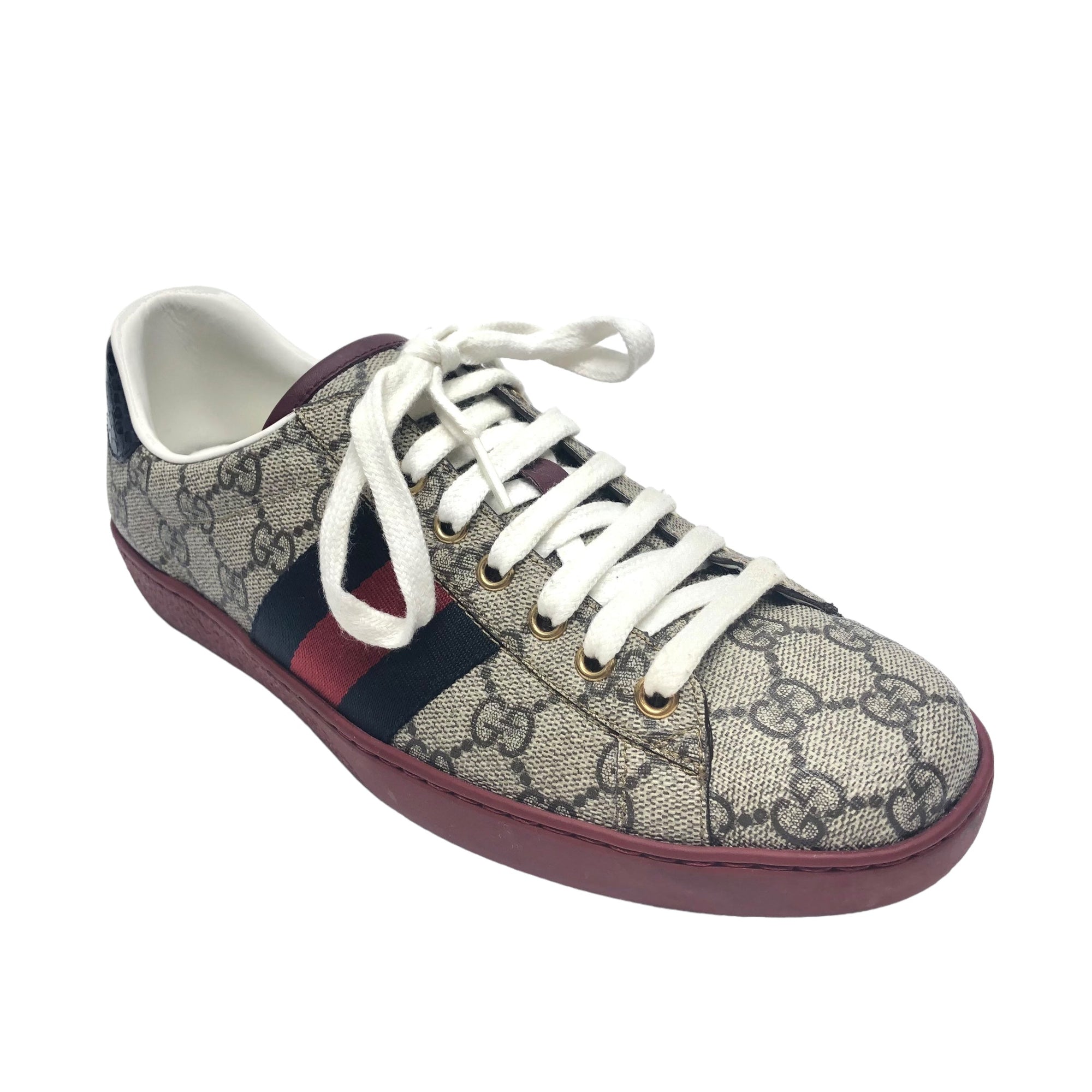 Brown &amp; Red Shoes Luxury Designer GCCI, Size 7.5