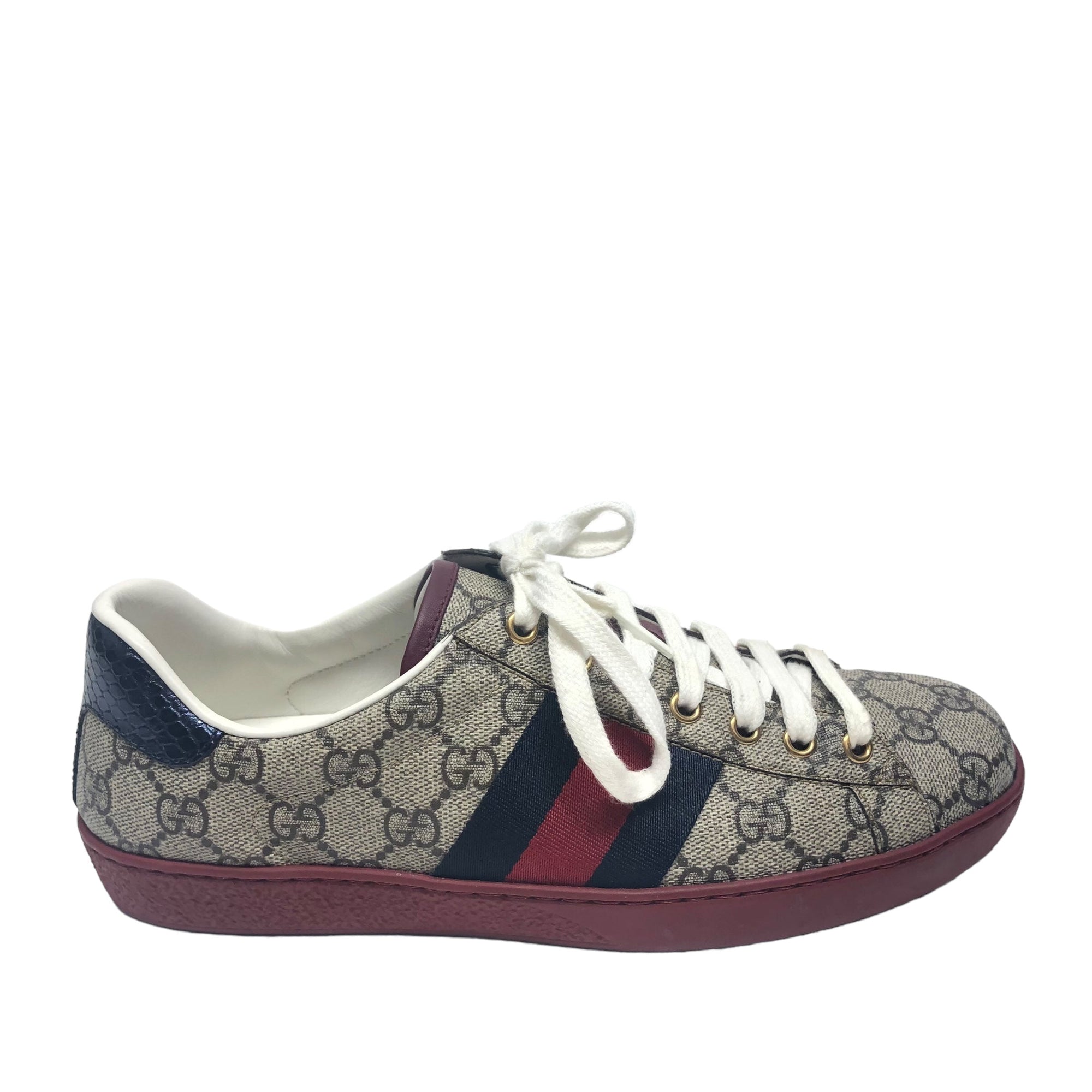 Brown &amp; Red Shoes Luxury Designer GCCI, Size 7.5