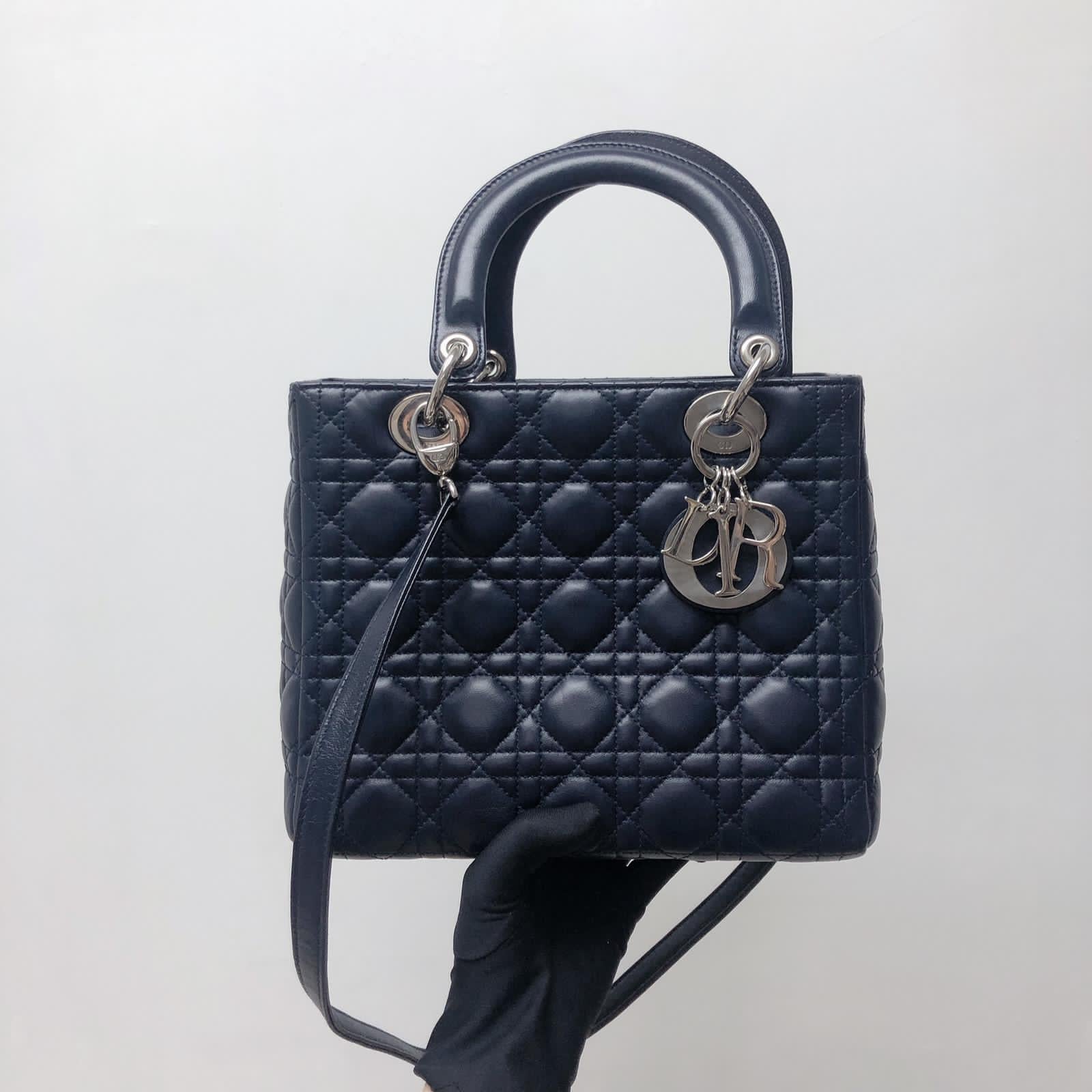 Cannage Lambskin Lady D1OR Medium Dark Blue