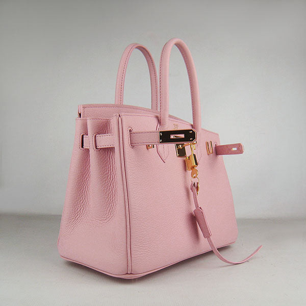 HMS Birkin 30cm Togo Leather Handbags Pink Golden