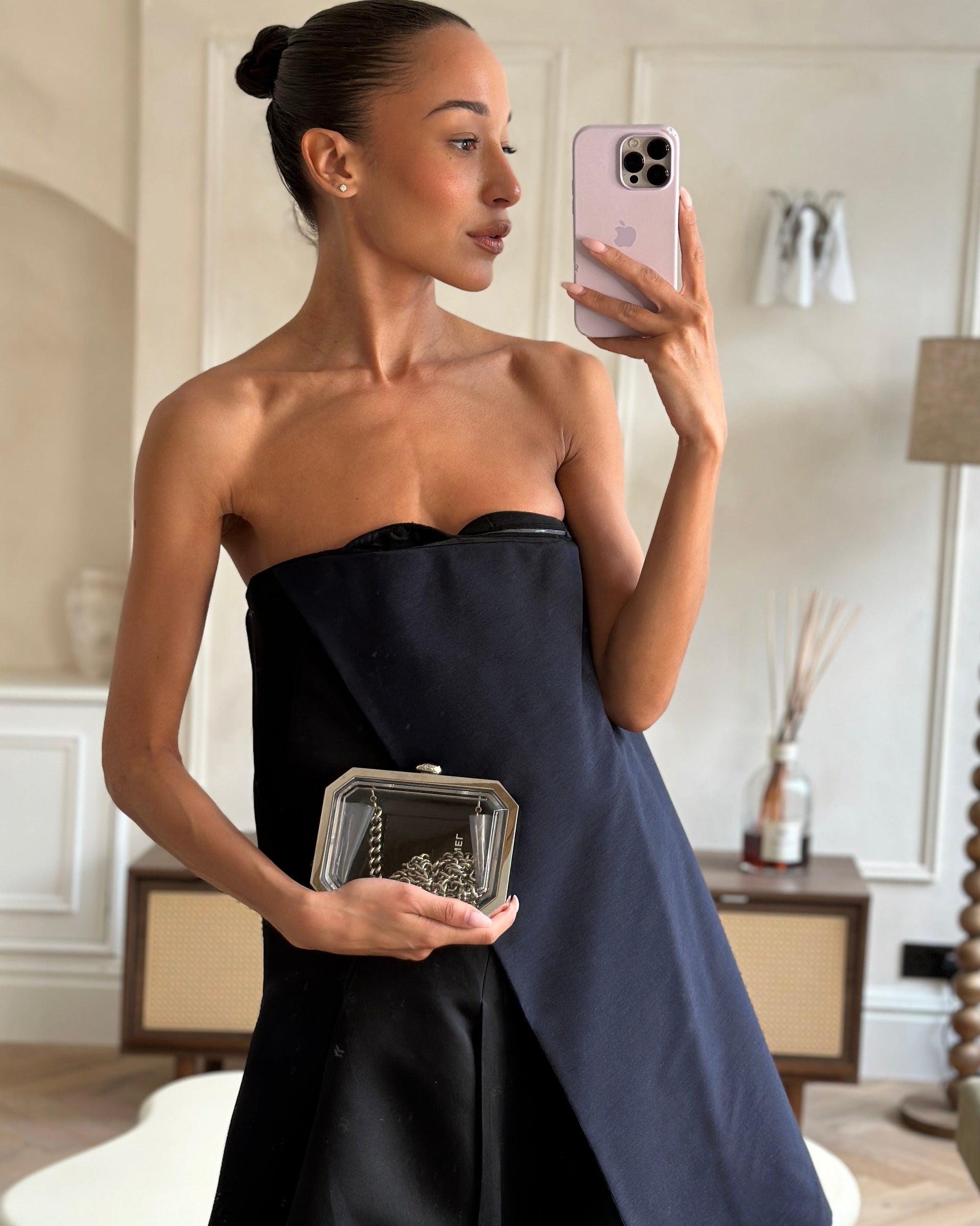 *Limited Edition* CH Silver, Black Minaudiere Plexiglass Clutch Bag