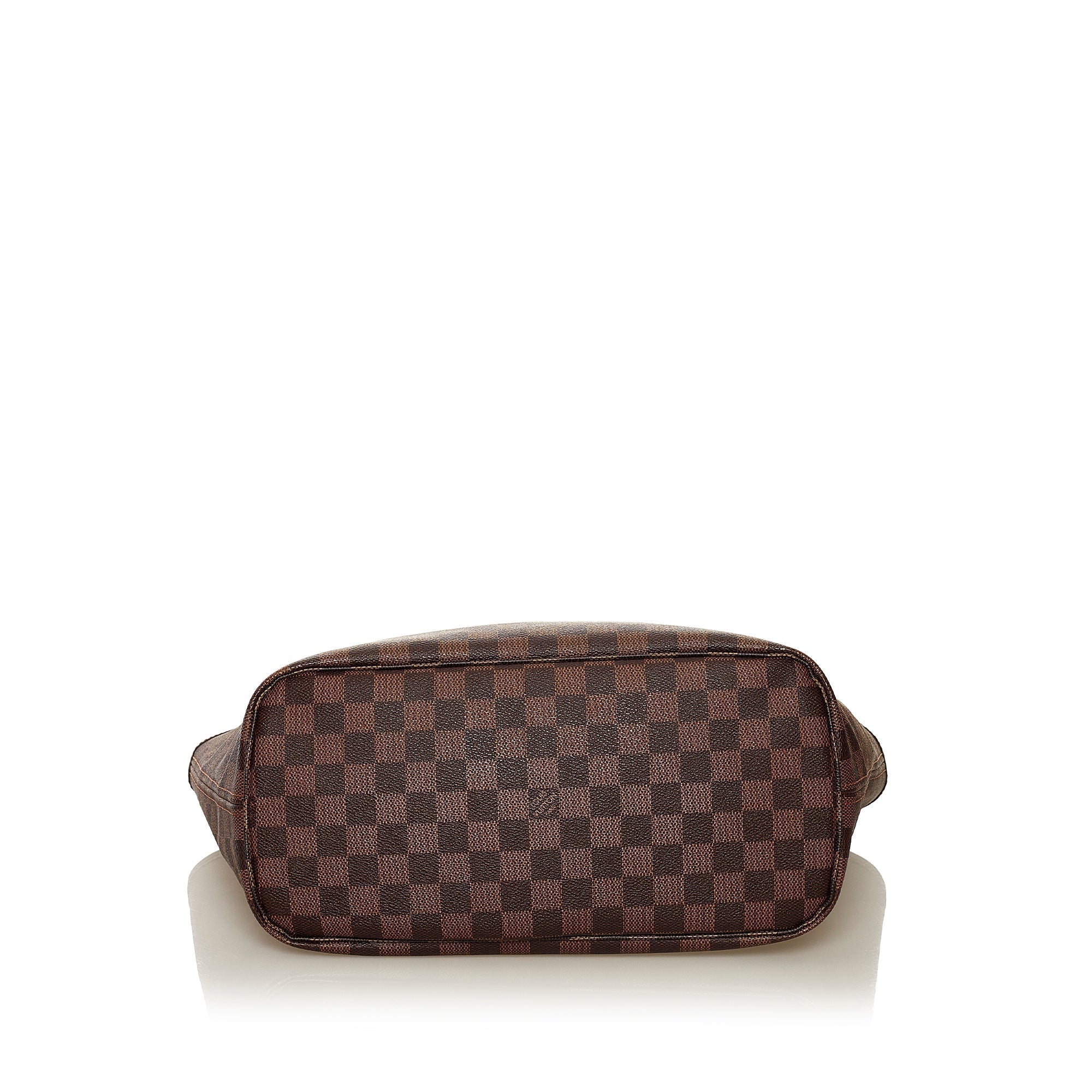 Brown LV Damier Ebene Neverfull MM Tote Bag