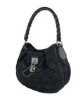 Christian D1OR Cannage Logo Charm Shoulder bag Hobobag Black Vintage j5gaea