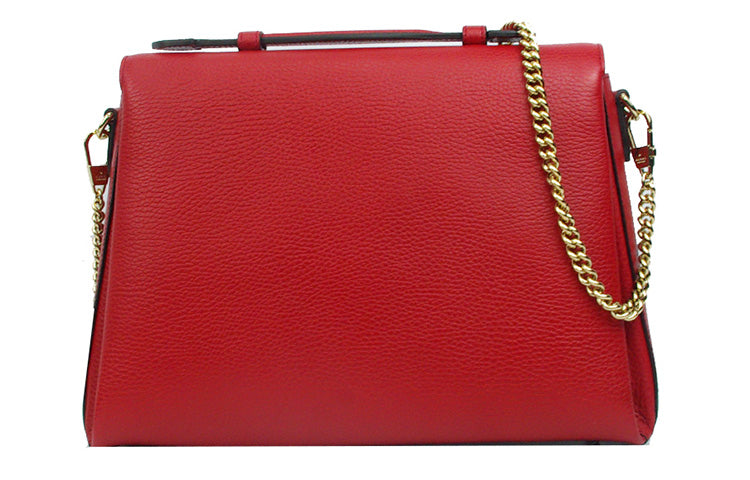 (WMNS) GCCI Double G Buckle Leather Messenger Bag Chain Large Red Handbag 510306-CAO0G-6420