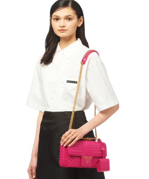 PRD Diagramme Medium Leather Bag Fuchsia
