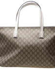 (WMNS) GCCI Logo Leather Logo Canvas Large Capacity Tote Shoulder Bag Ebony / White Handbag 211137-KGDHR-9761