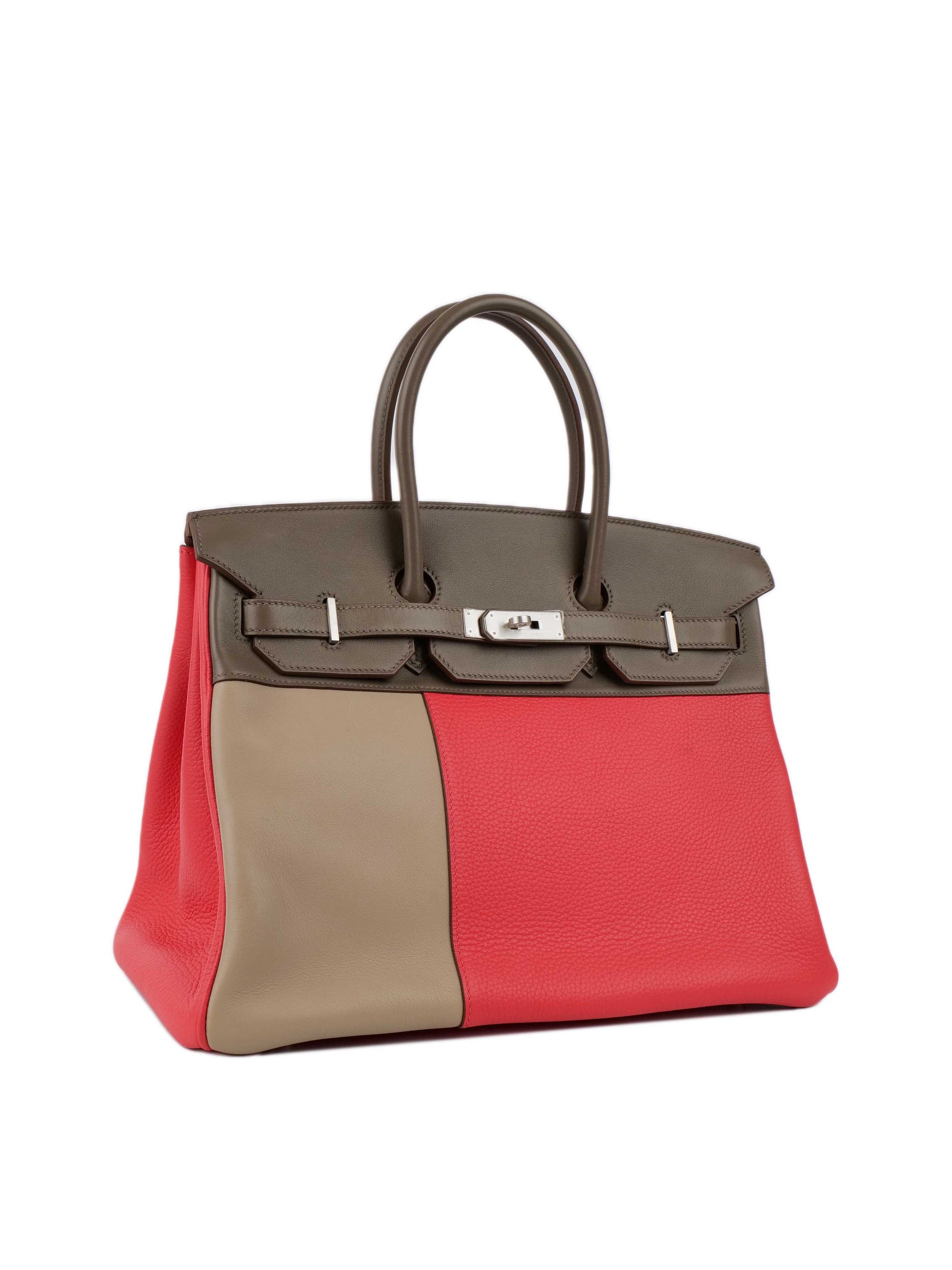 HMS Limited Edition Tricolour Rose Jaipur, Argile and Etoupe Birkin 35.