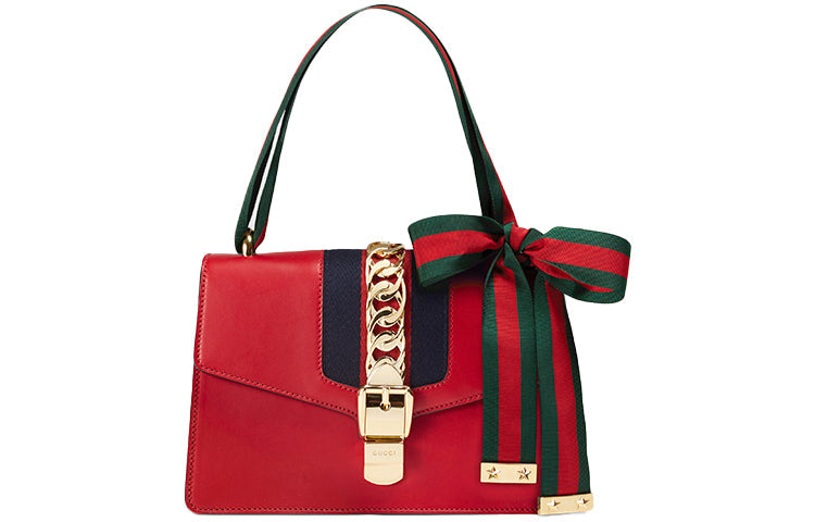 (WMNS) GCCI Sylvie SeriesGold Chain Single Shoulder Bag Small Red 524405-CVLEG-8604
