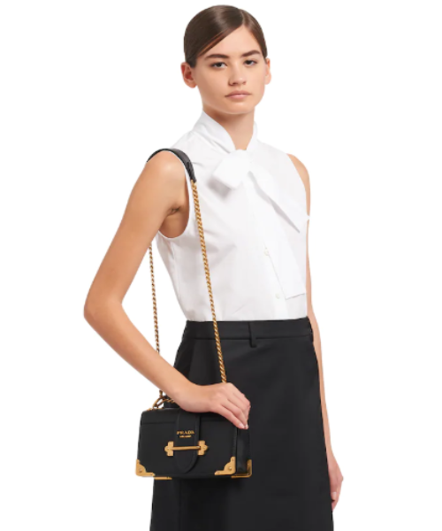 PRD Cahier Leather Shoulder Bag Black